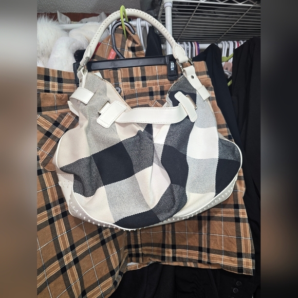 ❄️❄️❄️❄️ NEED GONE LIKE NEW Burberry Bag  MegA Check Nova Leather Buckle Hobo - Picture 10 of 16